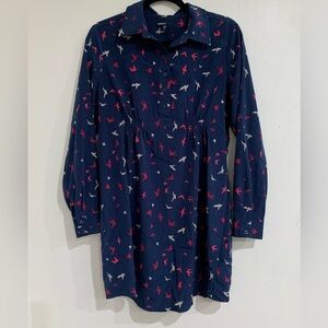 Gap Maternity Women's Navy Blue Birds Long Sleeve Legging Tunic Size Small